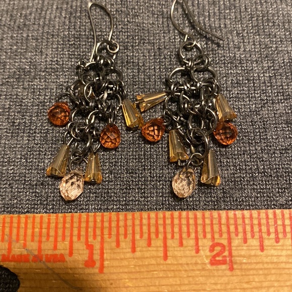 Kohl's Jewelry Kohls Brand Chandelier Earrings Silver And Amber